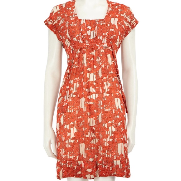 Diane Von Furstenberg | Abstract Pattern Babydoll Empired Waist Silk Mini Dress - Picture 14 of 14
